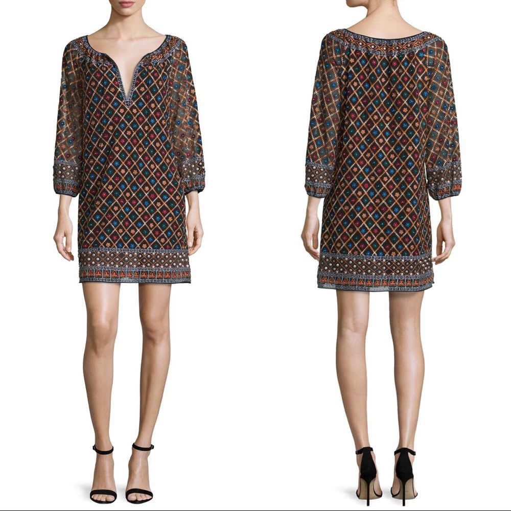 Alice + Olivia| Gillian Embroidered Dress| Size S